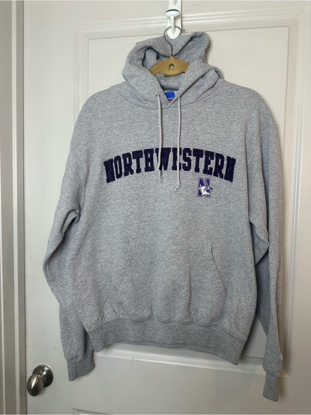 Champion Northwestern Cotton Grey & Purple Hoodie, Medium